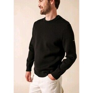 Saint James Cancale Sailor Jumper Black XL France Wool Fisherman Sweater